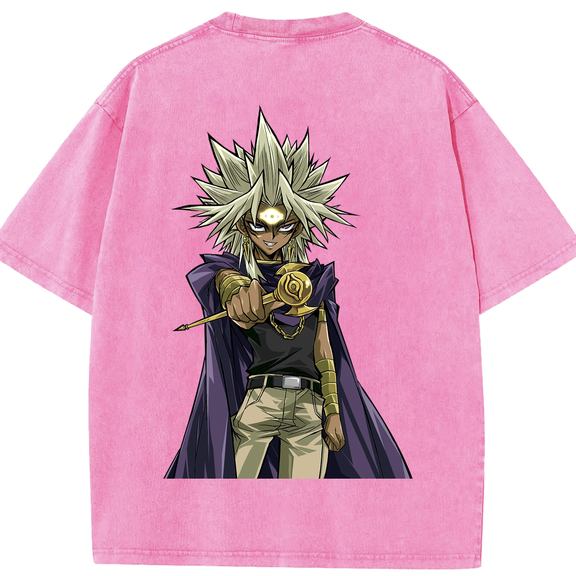 （画像用） 遊☆戯☆王 Yu-Gi-Oh! 綿100% ヴィンテージ風 半袖Tシャツ（背面プリント）